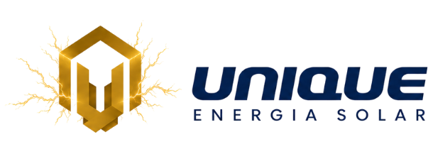 Logo da Unique Energia Solar especializada em projetos, instalação e construção de usinas solares em Goiás e Brasília.